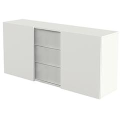 Sideboard, BxTxH 1600x500x740 mm, 2 Schiebetüren, 3 Schubladen, weiß