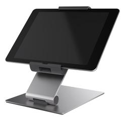 Tablet-Halter, Tischständer, für Tablet-Größen von 7-13 Zoll, BxTxH 155x183x242 mm, metallic silber online kaufen - Verwendung 1