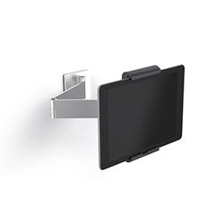 Tablet-Halter, Wandhalter mit Schwenkarm, für Tablet-Größen von 7-13 Zoll, BxTxH 95x170x225 mm, metallic silber