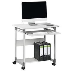 Computertisch, BxTxH 750x534x770 mm, 2 Böden, höhenverstellbarer Tastaturauszug, fahrbar, lichtgrau
