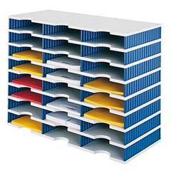 Vorschau: Ablage- und Sortiersystem, Grundmodul, 3x8 Fächer, BxTxH 723x331x573 mm, Polystyrol, grau/blau online kaufen - Verwendung 1