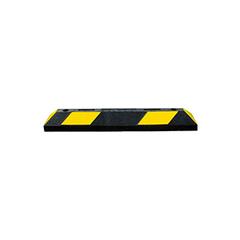 Parkplatzabgrenzer Farbe schwarz-gelb, Recy.-Gummi mit Reflektorstreifen inkl. Dübelmaterial, LxBxH 900x150x100 mm