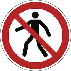 Vorschau: Sicherheitskennzeichen, selbstklebend, Für Fußgänger verboten, Durchm. 430 mm online kaufen - Verwendung 1