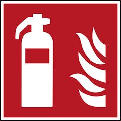 Vorschau: Hinweisschild, Brandschutzkennzeichnung, Feuerlöscher, Alu lnl, 150x150 mm, DIN EN ISO 7010 online kaufen - Verwendung 1