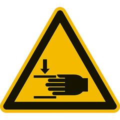 Vorschau: Warnschild, Warnung vor Handverletzungen, Folie, Seitenlänge 100 mm, DIN EN ISO 7010 online kaufen - Verwendung 1
