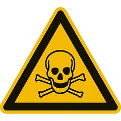 Warnschild, Warnung vor giftigen Stoffen, Kunststoff, Seitenlänge 200 mm, DIN EN ISO 7010