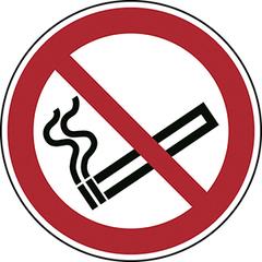 Vorschau: Verbotsschild, Rauchen verboten, Folie doppelseitig für Glas, Durchm. 100 mm, DIN EN ISO 7010 online kaufen - Verwendung 1