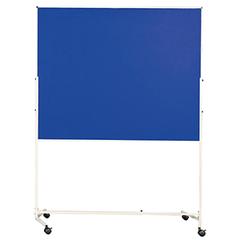 Moderationswand Vario, filzbespannt blau, Tafelgröße BxH 1200x1500 mm, Gesamthöhe 1960 mm