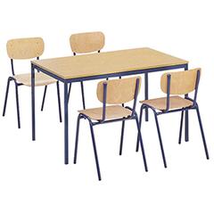 Vorschau: Tisch, BxTxH 1600x800x720 mm, Vierkantrohrgestell RAL 5000 blau, Tischplatte melaminharzbeschichtet buche online kaufen - Verwendung 1