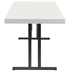 Klapptisch, BxTxH 1600x800x720 mm, Doppel-T-Fuß aus Vierkantrohr, Tischplatte aufgedoppelt 65 mm, weiß
