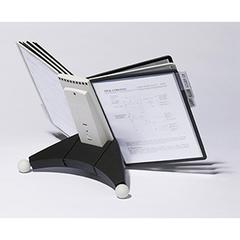 Sichttafelsystem, Tischständer, Kunststoff, 10 Sichttafeln-Polypropylen (5 x schwarz, 5 x grau), 10 Reiter 58 mm breit