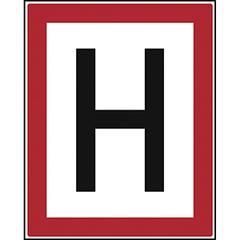 Hinweisschild, Brandschutzkennzeichnung, H (Hinweis auf Hydrant), Alu, 200x250 mm