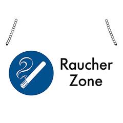 Gebotssschild, Raucher Zone, Alu 2 mm, 400x200 mm