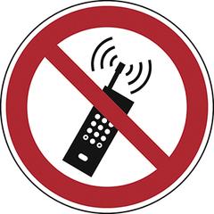 Verbotsschild, Handy benutzen verboten, Folie, Durchm. 100 mm