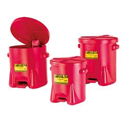 Entsorgungsbehälter aus PE, Volumen 53 Liter, Farbe rot, Durchm.xH 560x530 mm
