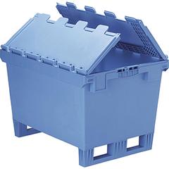 Vorschau: Euronorm-Mehrwegbehälter, Kufen + Deckel, Volumen 151 Liter, LxBxH 800x600x553 mm, Farbe blau online kaufen - Verwendung 1