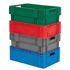 Vorschau: Drehstapelbehälter, PP, LxBxH 600x400x210 mm, Volumen 38 l, Farbe blau, VE 2 Stück online kaufen - Verwendung 4