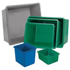GFK-Rechteckbehälter, mit Staplertaschen, Volumen 700 l, LxBxH oben auß/inn 1320/1180x970/830x810/800 mm, Farbe grün online kaufen - Verwendung 1