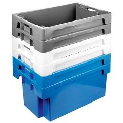 Drehstapelbehälter, blau,LxBxH 600x400x350 mm,  VE 2 Stück, Volumen 60 L, geschlossen online kaufen - Verwendung 1