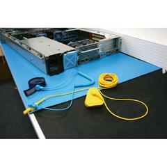 ESD Tischbelag, verschleißfest + elastisch, entspr. Anforderungen aus IEC 61340-5-1, Farbe blau, 1,2 mxLfm. 1 m, Mattenware (Bestellung 1 mtr = 1 Stück)