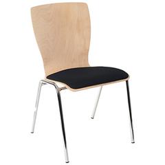 Vorschau: Sitzpolster schwarz, für Stapelstuhl mit Holzschale, AUFPREIS online kaufen - Verwendung 1