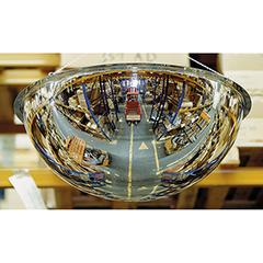 Halbkugelspiegel für den Innenbereich, Blickwinkel 360 Grad, aus Acrylglas, Spiegeldurchm. 600 mm, max. Beobachterabstand 3 m