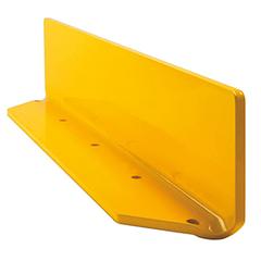 Schrammbord, mit Stahl-Winkel, Länge 1200 mm, TxH 100x150 mm, Stärke 6 mm, kunststoffbeschichtet gelb
