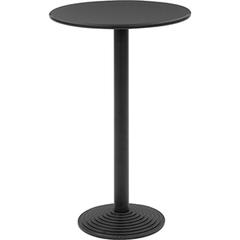 Stehtisch mit Guss-Tellerfuß, Durchm.xH 700x1100 mm, Säulenfuß schwarz, Tischplatte melaminharzbesch. schwarz, Kunststoffkante schwarz