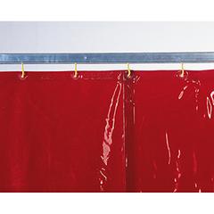 Schutzvorhang nach DIN EN 25980, inkl. Ösen und Druckknöpfe, Farbe rot, BxH 1300x1800 mm