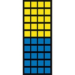 Magazinschrank, ohne Türen, RAL 7035 lichtgrau, BxTxH 680x280x1740 mm, Anzahl Kästen: 20xGr. 4 blau, 20x Gr. 5 gelb