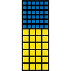 Magazinschrank, ohne Türen, RAL 6011 resedagrün,  BxTxH 680x280x1740 mm, Anzahl Kästen: 36xGr. 5 blau, 24x Gr. 4 gelb