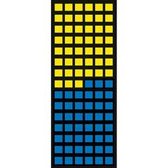 Magazinschrank, ohne Türen, RAL 6011 resedagrün,  BxTxH 680x280x1740 mm, Anzahl Kästen: 45xGr. 5 blau, 45x Gr. 5 gelb