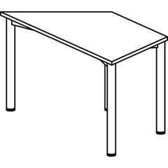 Konferenztisch, BxTxH 800/1600x693x720 mm, Trapezform, 4-Fuß-Gestell, Platten-/Gestellfarbe lichtgrau/silber online kaufen - Verwendung 1