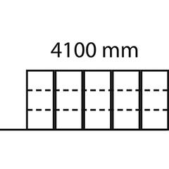 Rollregalsystem, BxTxH 4100x1200x1240 mm, mit 5 Regalfeldern 1000x600 mm, 3 OH, Antrieb über Handrad, RAL 7035 lichtgrau