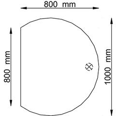 Anbautisch, rund, BxTxH 1000x800x685-810 mm, Platte lichtgrau, Stützfuß weißalu